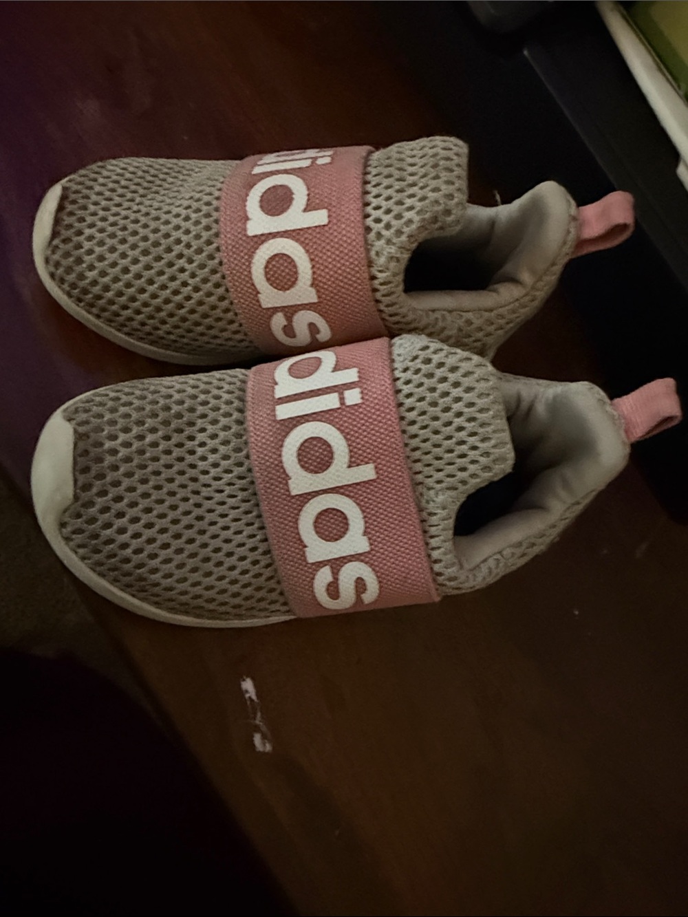 adidas Kids Slip-On Sneakers in Pink and Gray Mesh